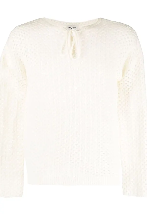 Saint Laurent stickad tröja - Neutral