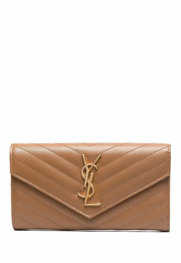 Saint Laurent stor plånbok - Brun