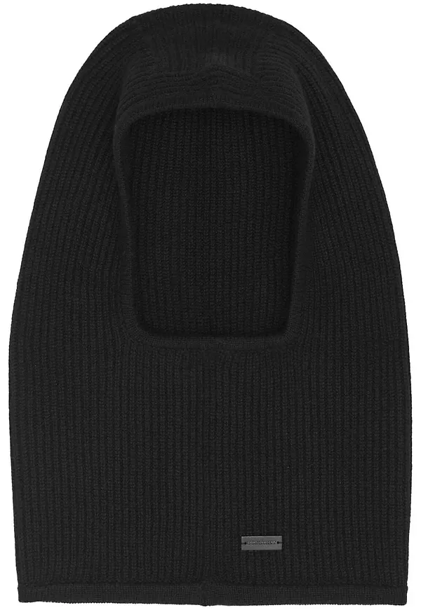 Saint Laurent stor ribbad balaclava i ull - Svart