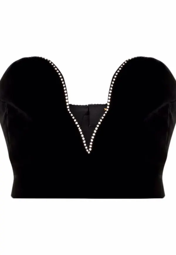 Saint Laurent strassprydd bustiertopp - Svart