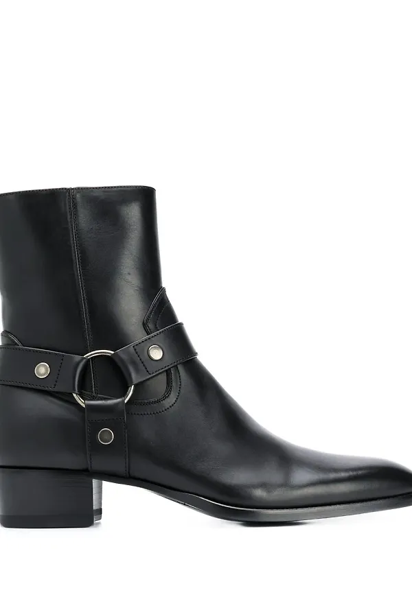 Saint Laurent stövletter i läder - Svart