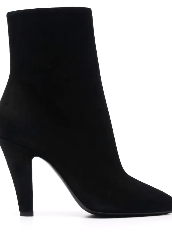 Saint Laurent stövletter i mocka - Svart