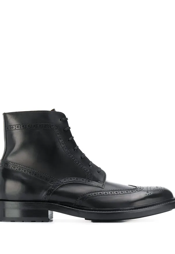 Saint Laurent stövletter med brouge-detalj - Svart