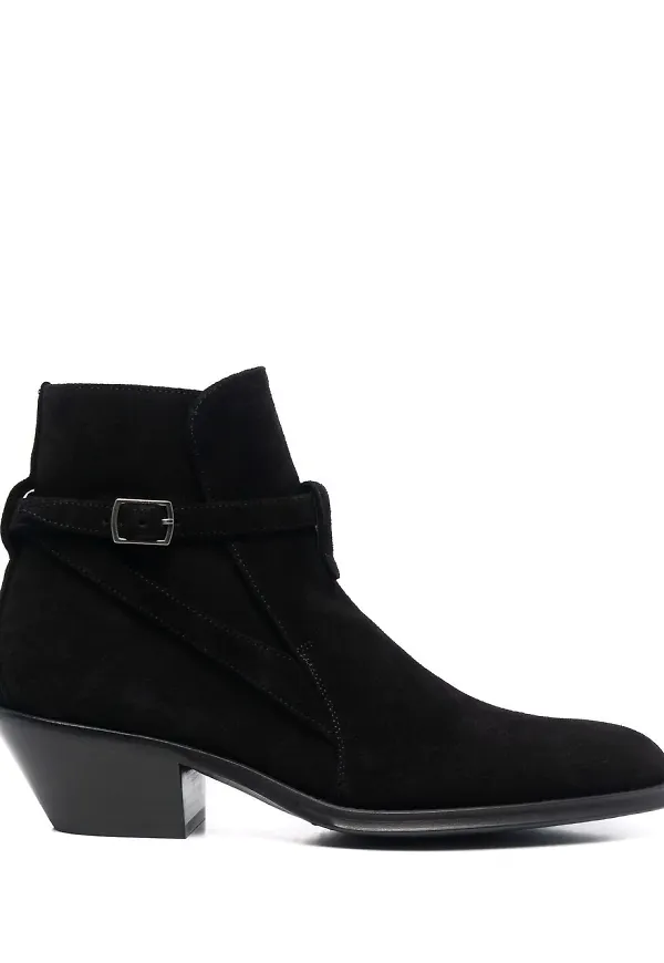 Saint Laurent stövletter med spänne - Svart