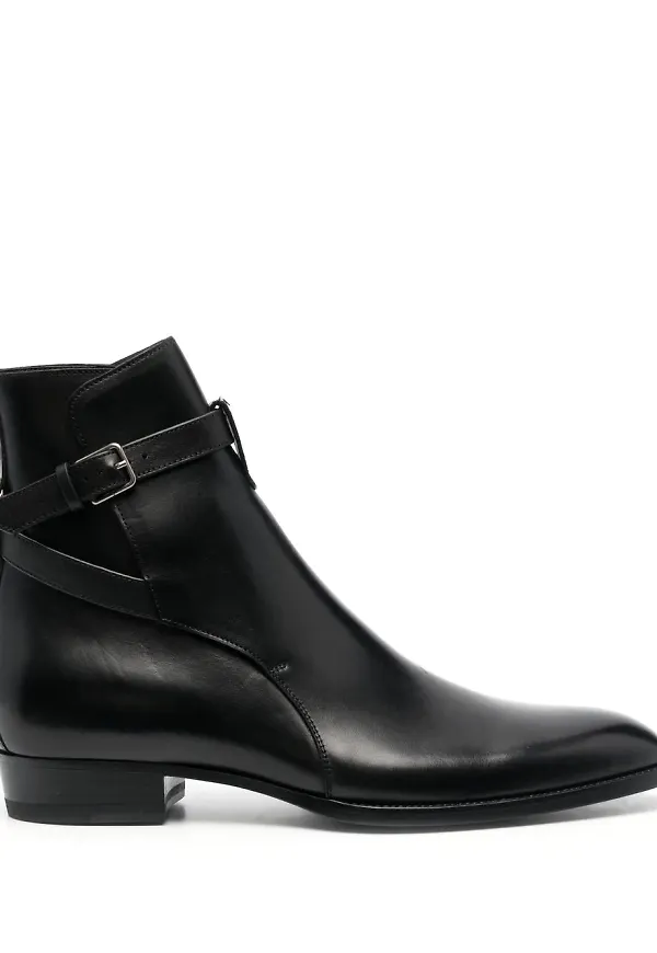 Saint Laurent stövletter med spänne - Svart