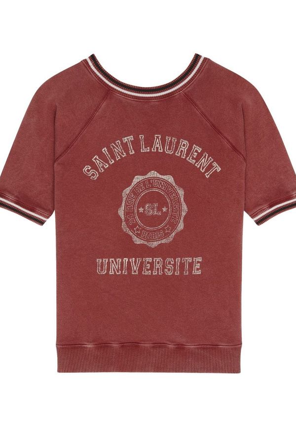 Saint Laurent sweatshirt med sliten finish - Röd