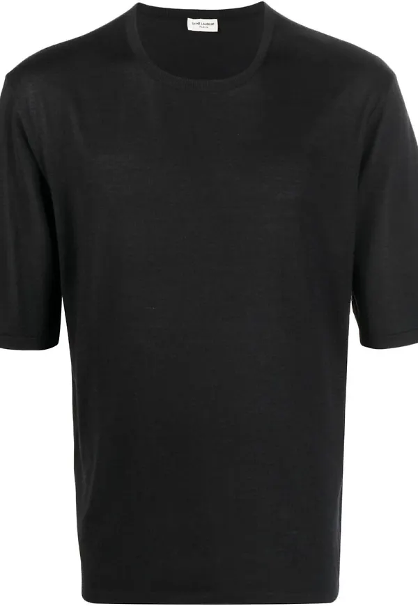 Saint Laurent t-shirt med halvlånga ärmar - Svart