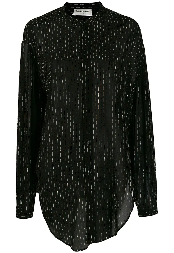 Saint Laurent t-shirt med strass - Svart