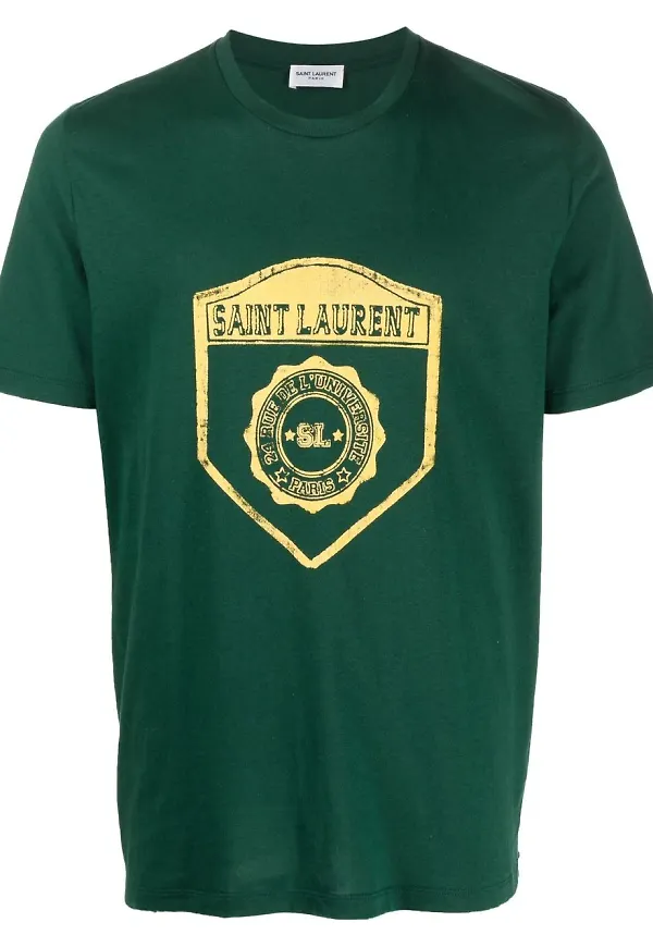 Saint Laurent t-shirt med tryck - Grön