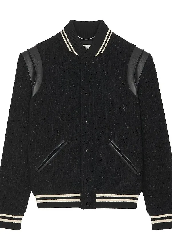 Saint Laurent Teddy 2Bandes collegejacka - Svart