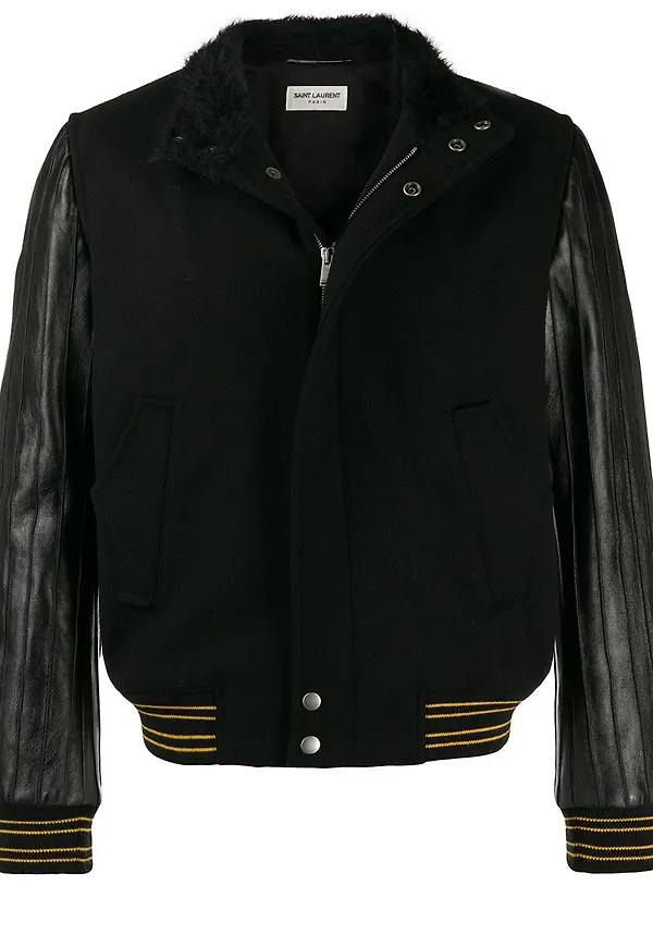 Saint Laurent Teddy collegejacka - Svart