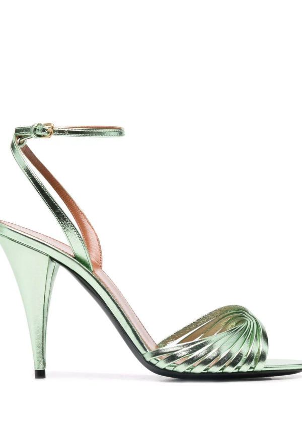 Saint Laurent Tina lädersandaler - Grön