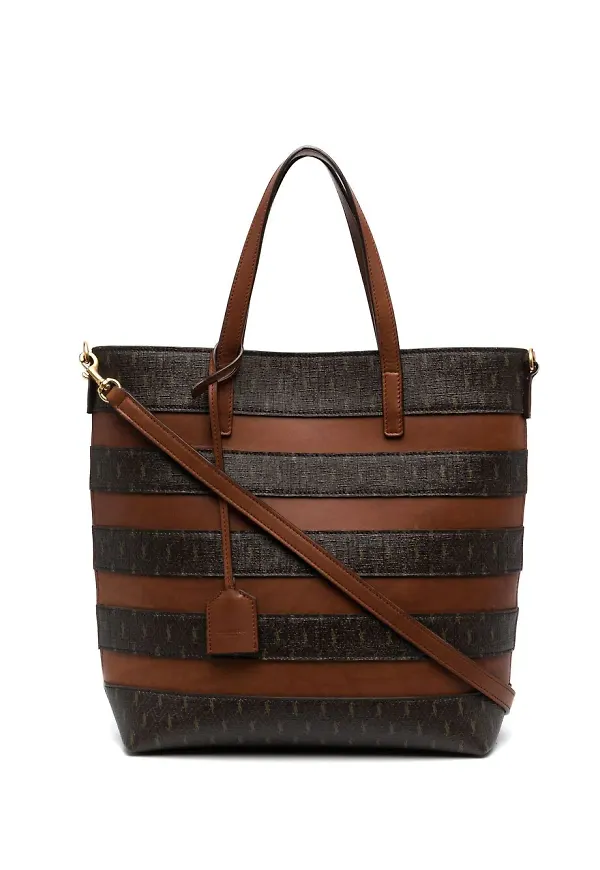 Saint Laurent totebag med monogram - Brun