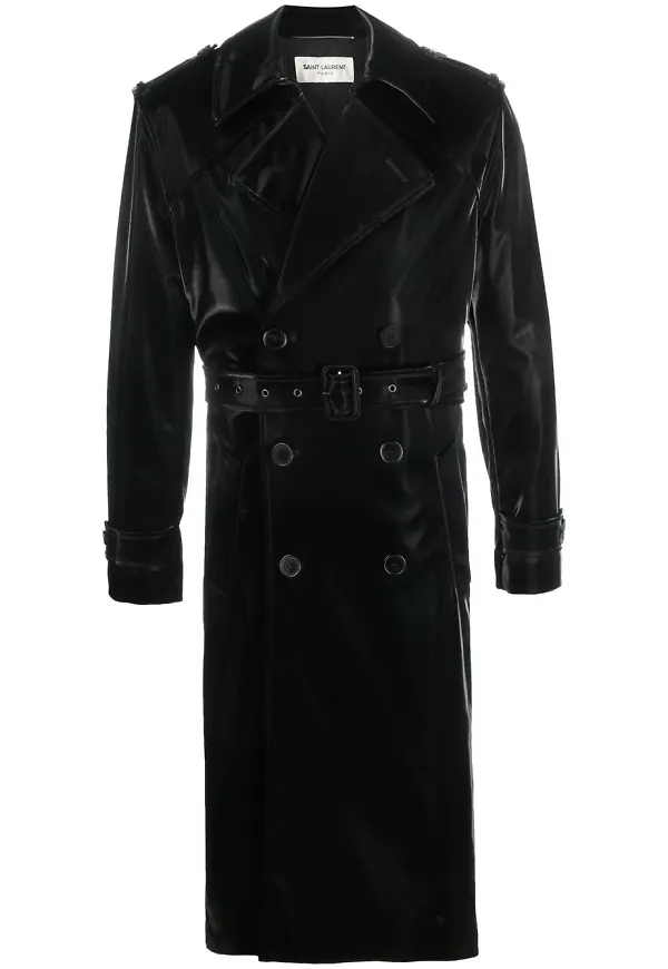 Saint Laurent trenchcoat med bälte - Svart