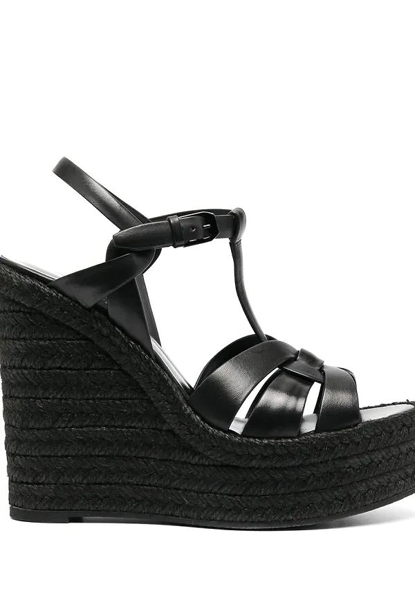 Saint Laurent Tribute kilklackssandaler - Svart