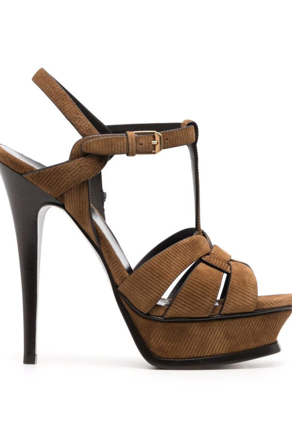 Saint Laurent Tribute platåsandaler - Brun