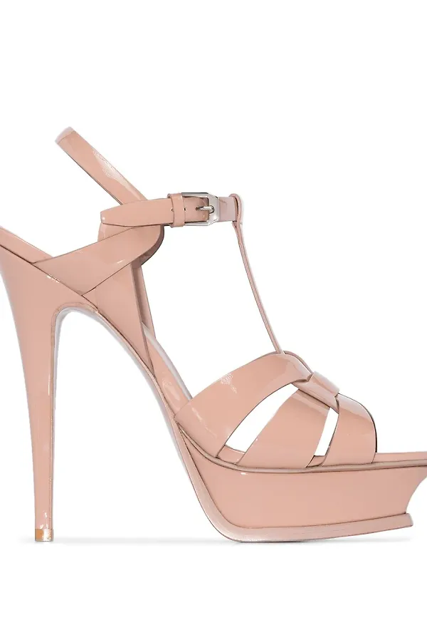 Saint Laurent Tribute platåsandaler - Neutral