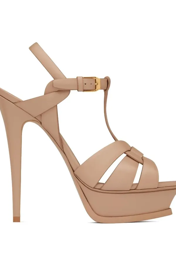 Saint Laurent Tribute platåsandaler - Neutral