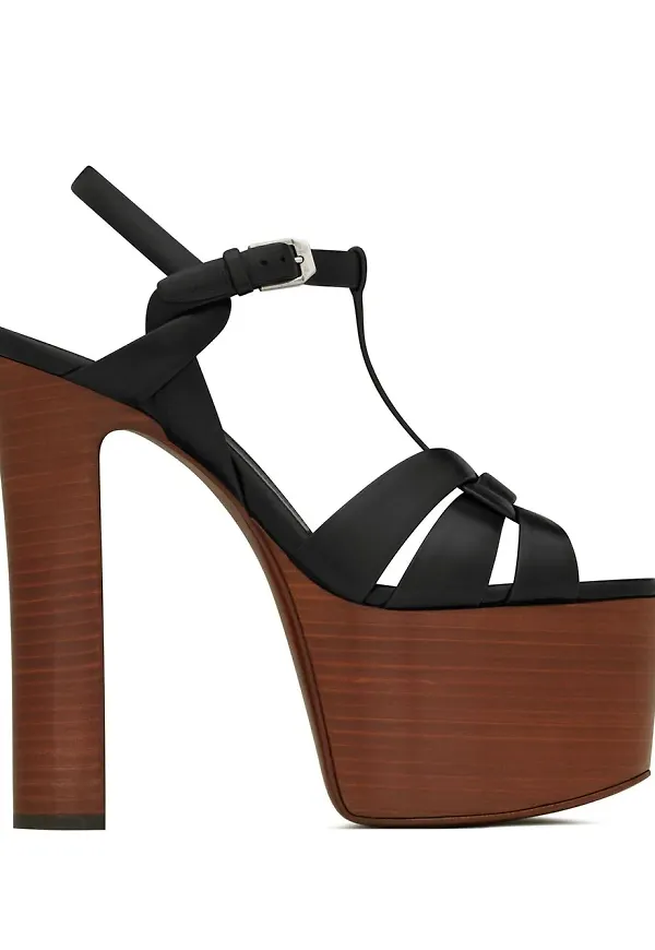 Saint Laurent Tribute platåsandaler - Svart