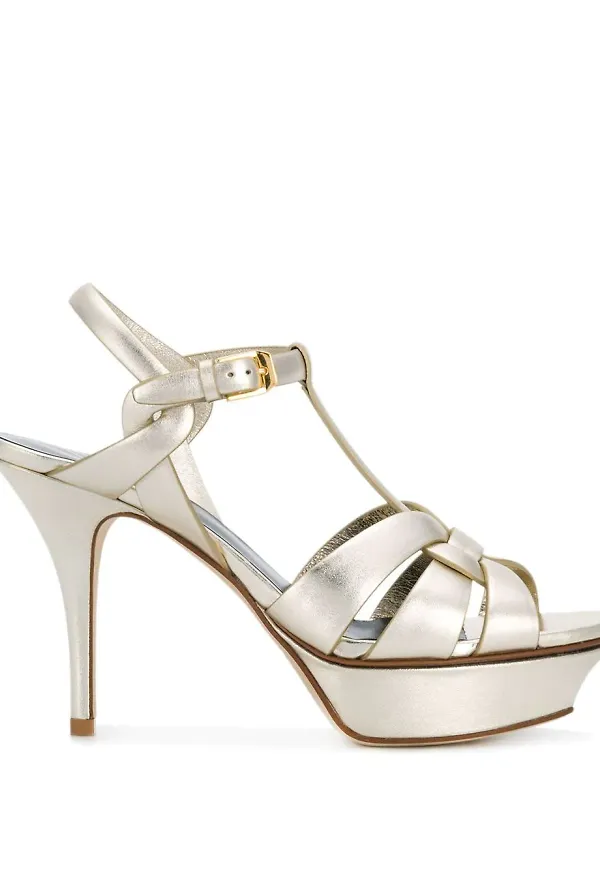 Saint Laurent Tribute sandaler - Metallic