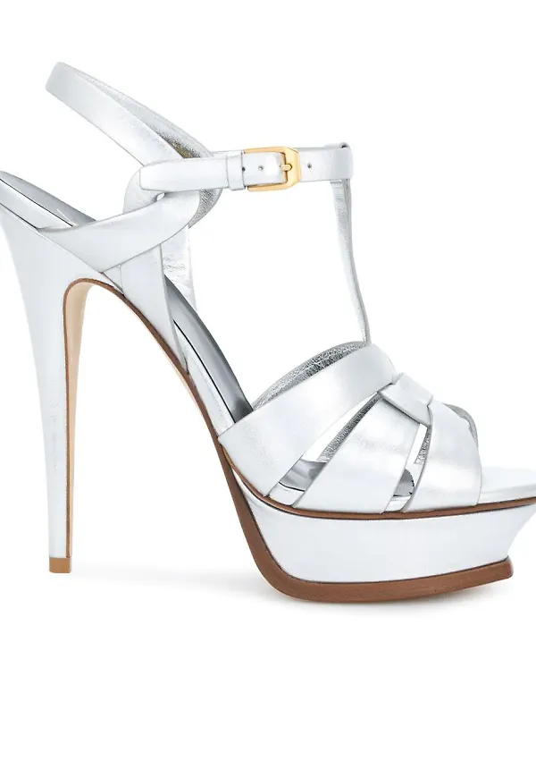 Saint Laurent Tribute sandaler - Metallic