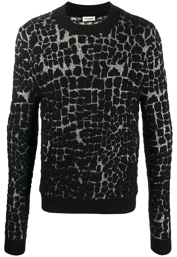 Saint Laurent tröja med mosaik-effekt - Svart