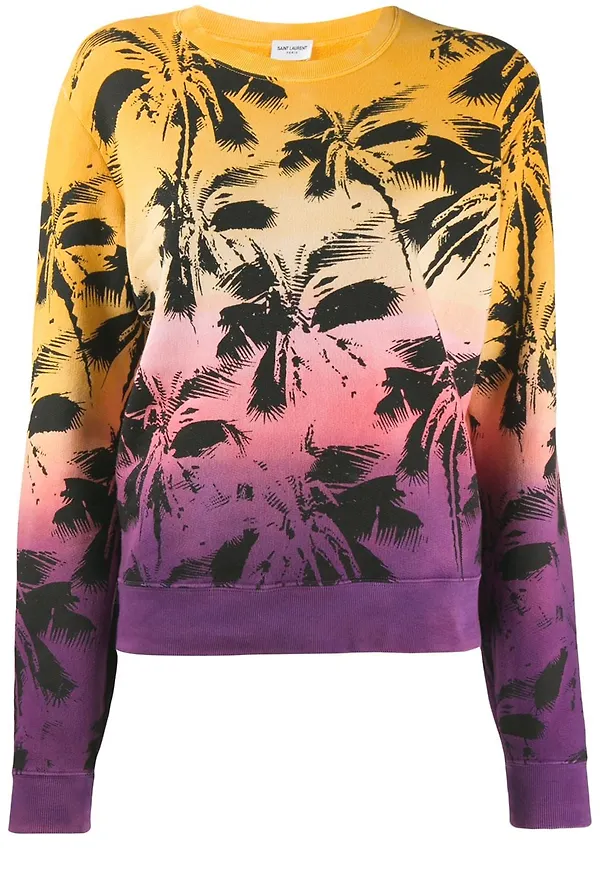 Saint Laurent tröja med palmtryck - Gul