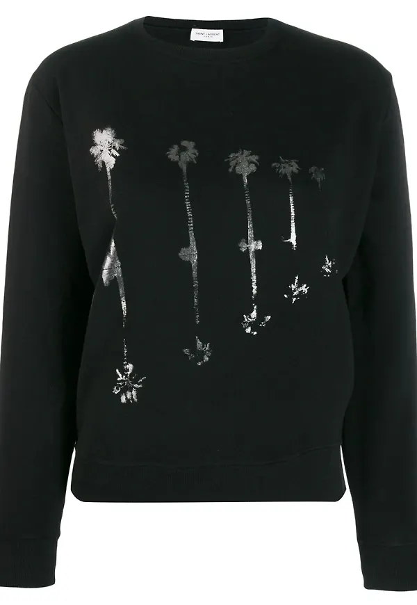 Saint Laurent tröja med palmtryck - Svart