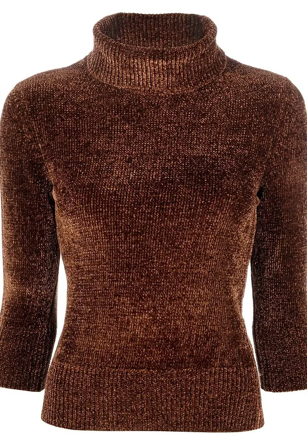 Saint Laurent tröja med rullkrage - Brun