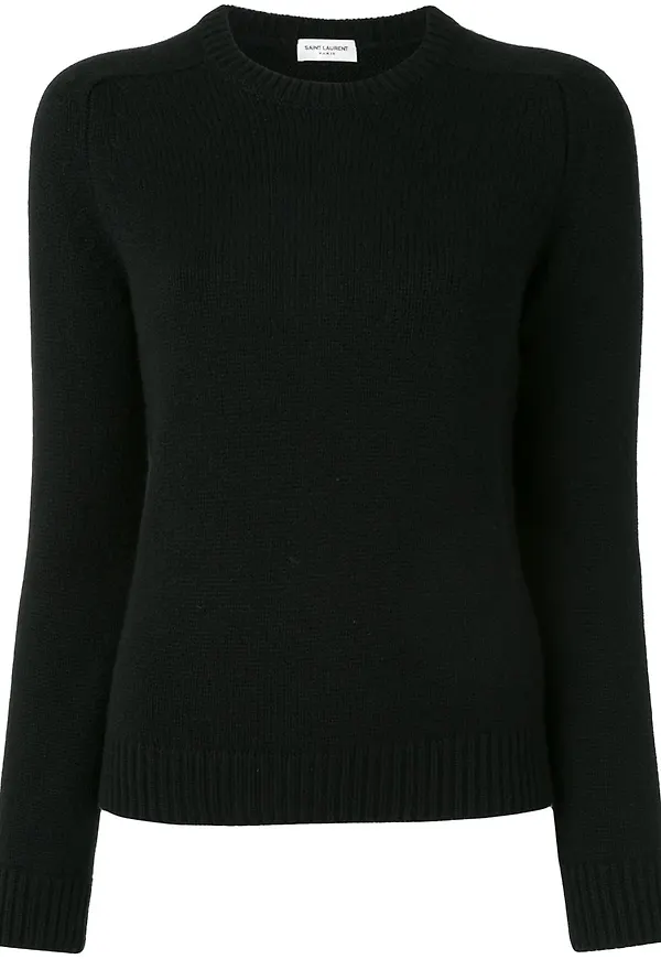 Saint Laurent tröja med rundad hals - Svart