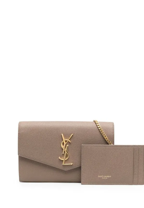Saint Laurent Uptown liten läderväska - Neutral