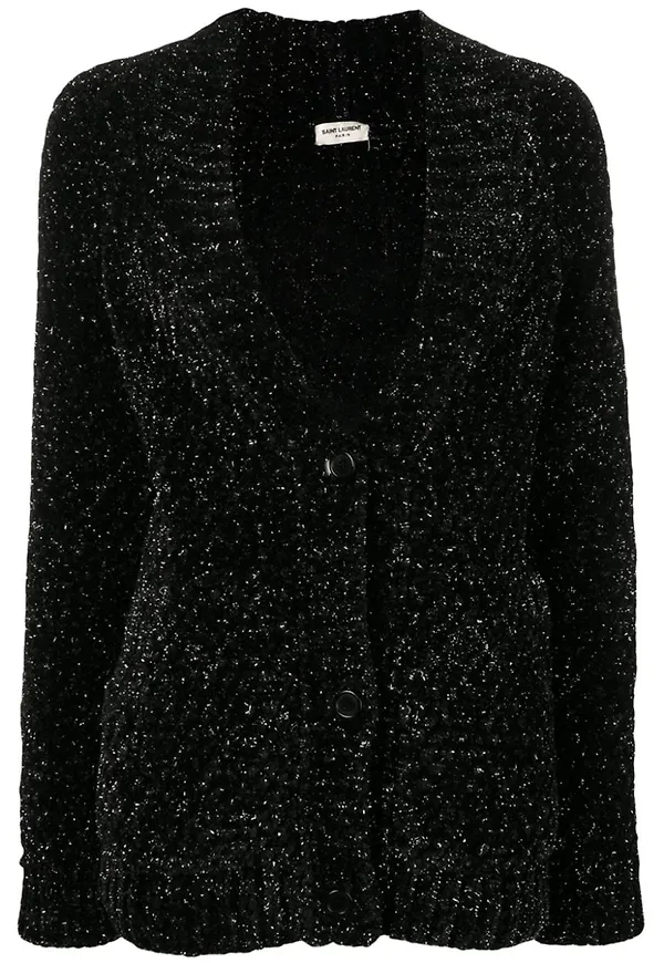 Saint Laurent V-ringad kofta - Svart