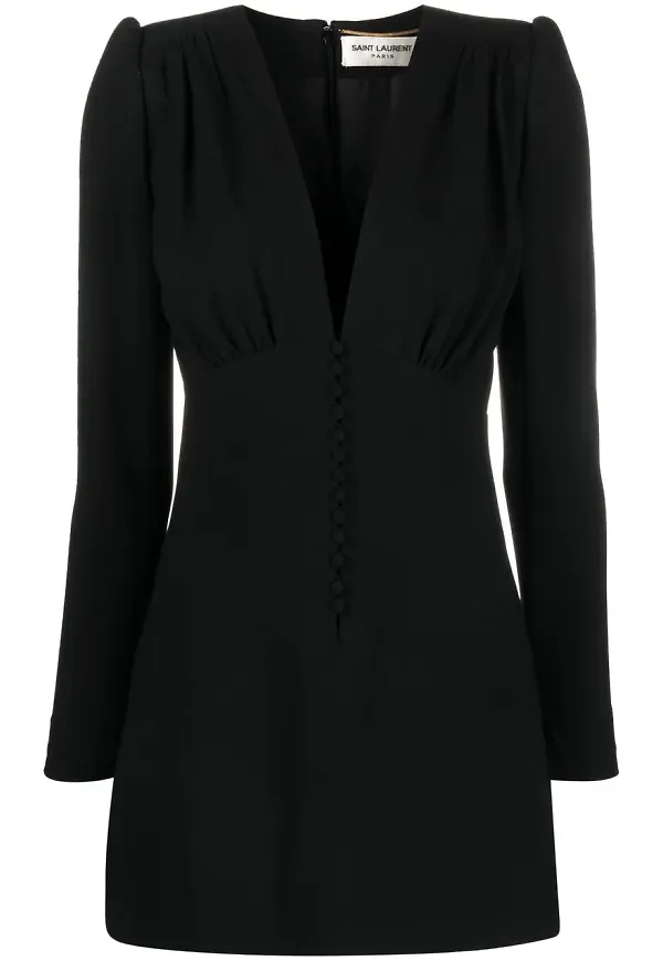 Saint Laurent v-ringad miniklänning - Svart
