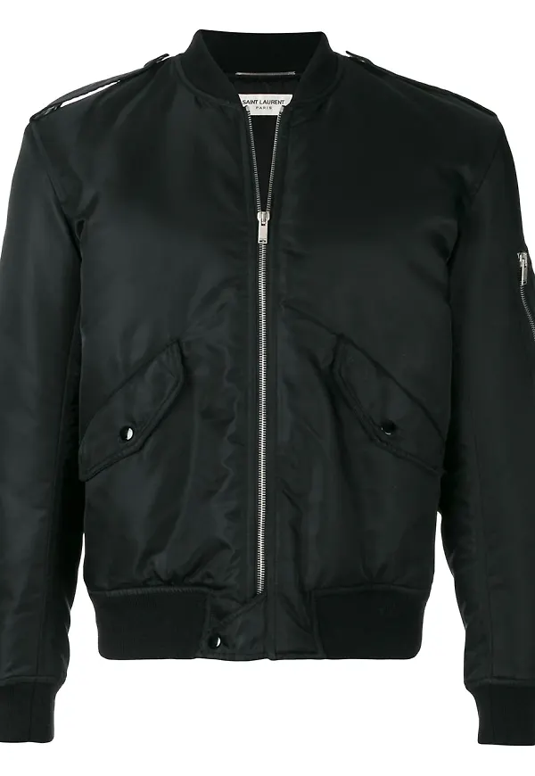 Saint Laurent vadderad bomberjacka - Svart