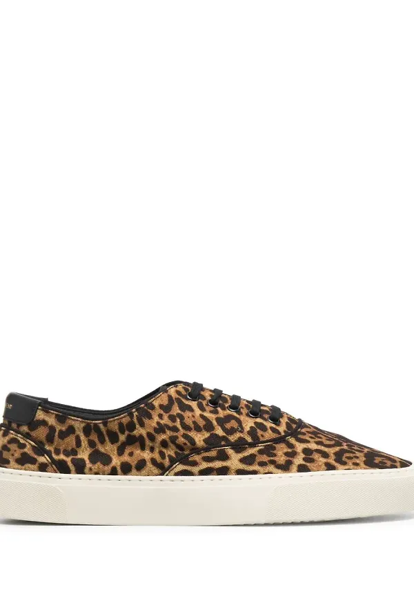 Saint Laurent Venice leopardmönstrade sneakers - Brun