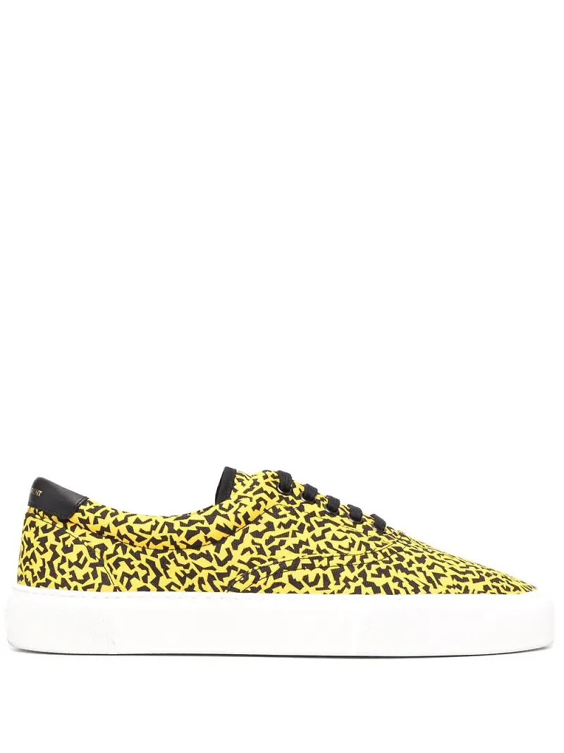 Saint Laurent Venice låga sneakers med glittrigt tryck - Gul