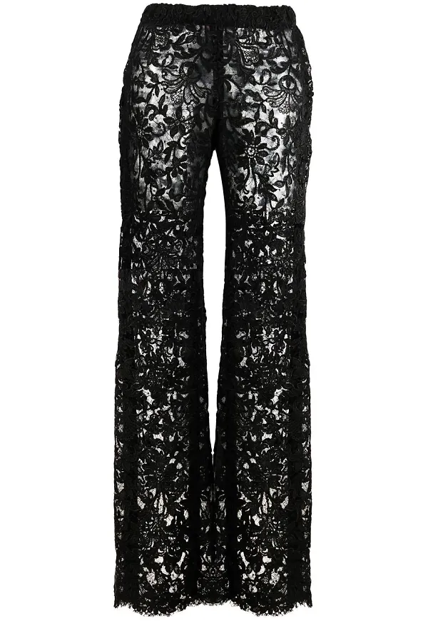 Saint Laurent vida spetsbyxor - Svart