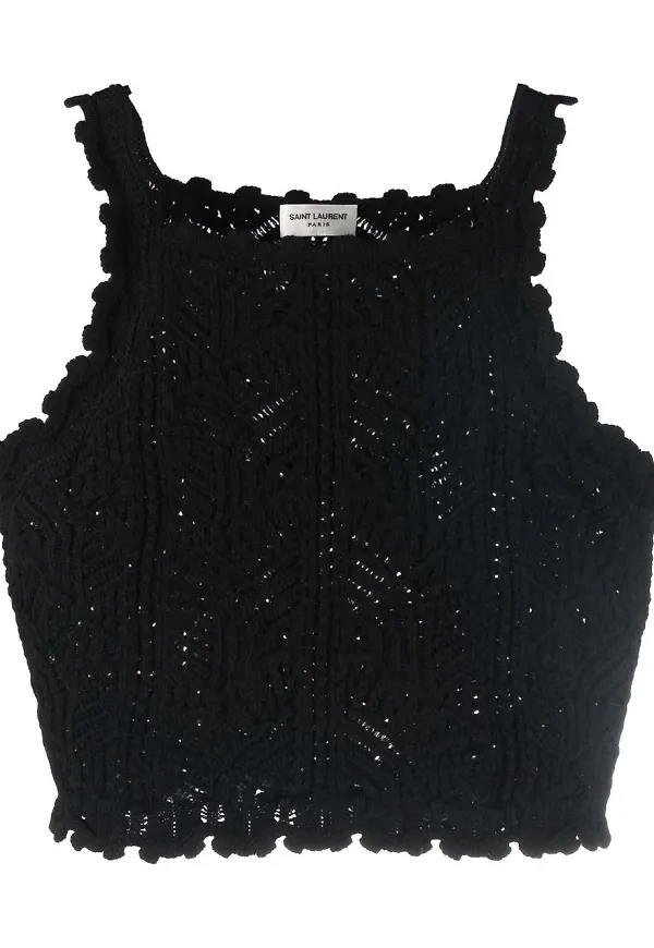 Saint Laurent virkad croptop - Svart