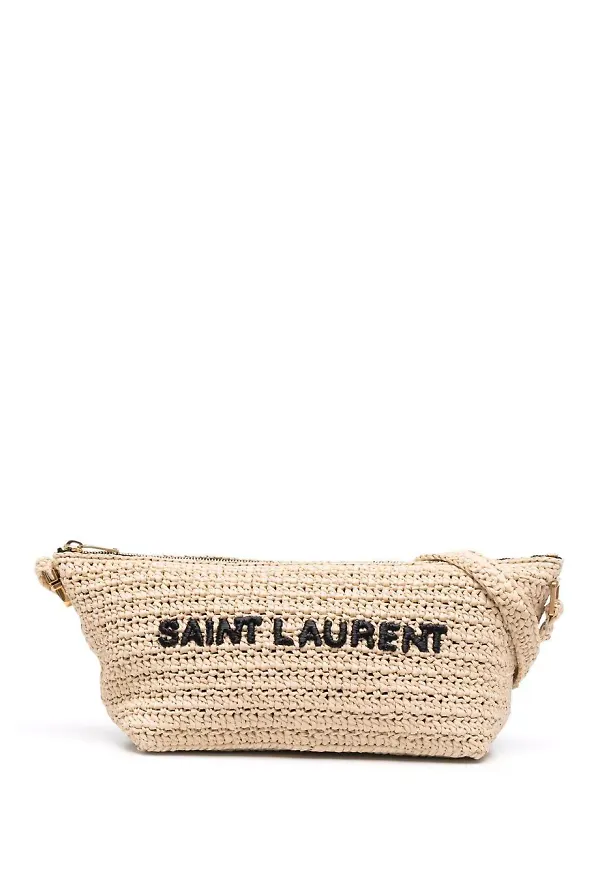 Saint Laurent vävd axelremsväska - Neutral