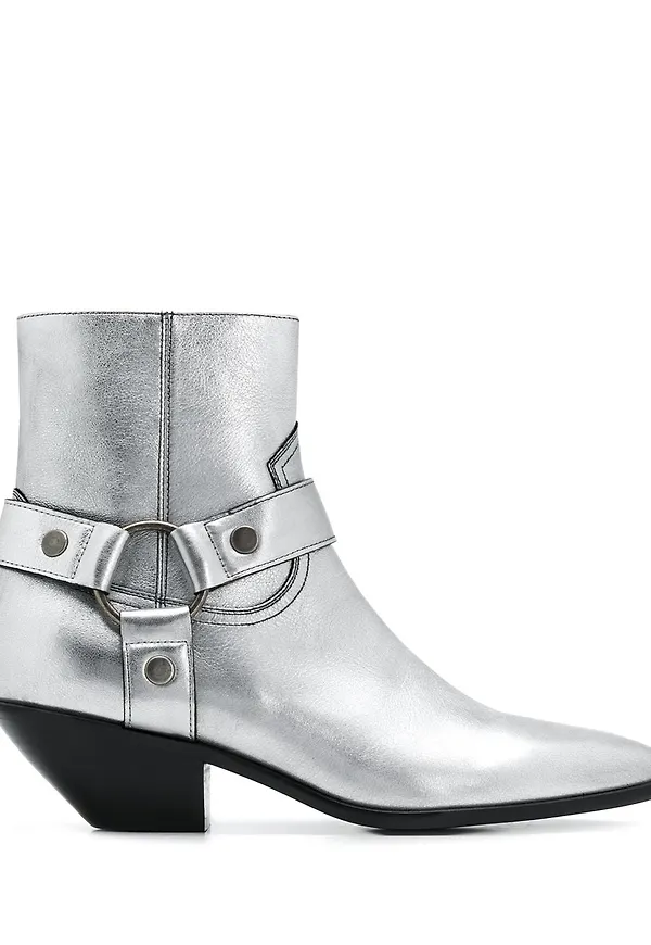 Saint Laurent westernstövlar - Silverfärgad