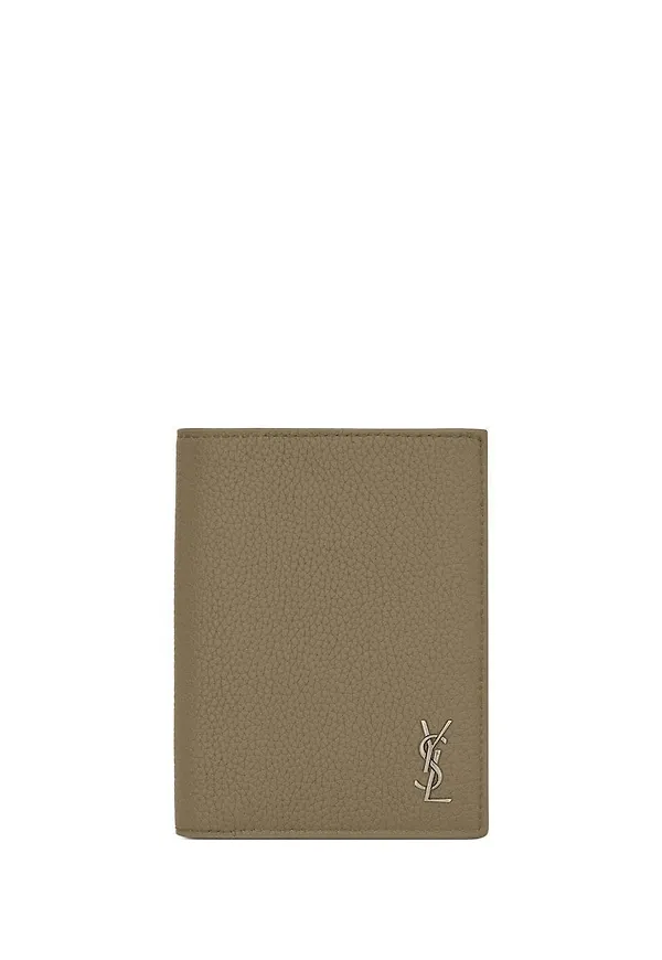 Saint Laurent YSL-plaque leather wallet - Grön