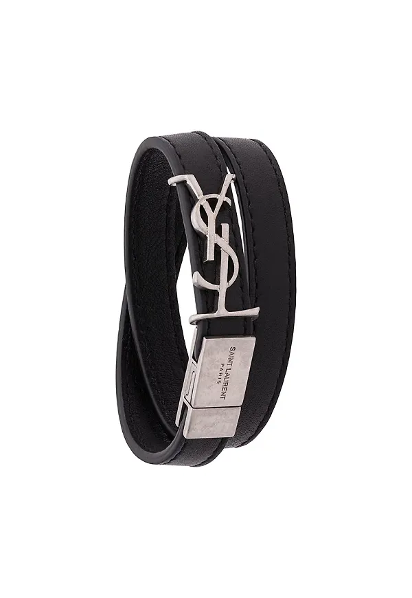 Saint Laurent YSL dubbelvirat armband - Svart