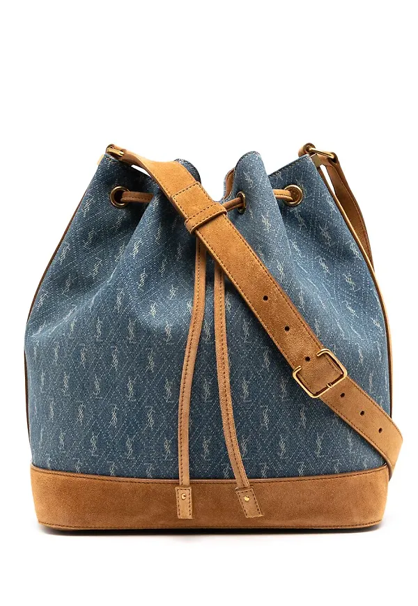 Saint Laurent YSL jeansväska med diamantmönster - Blå