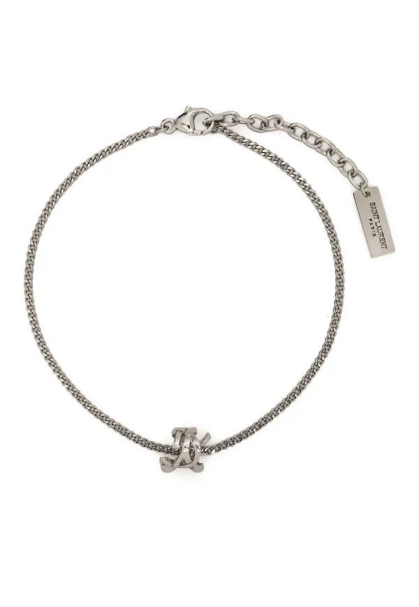 Saint Laurent YSL tvinnat armband - Silverfärgad