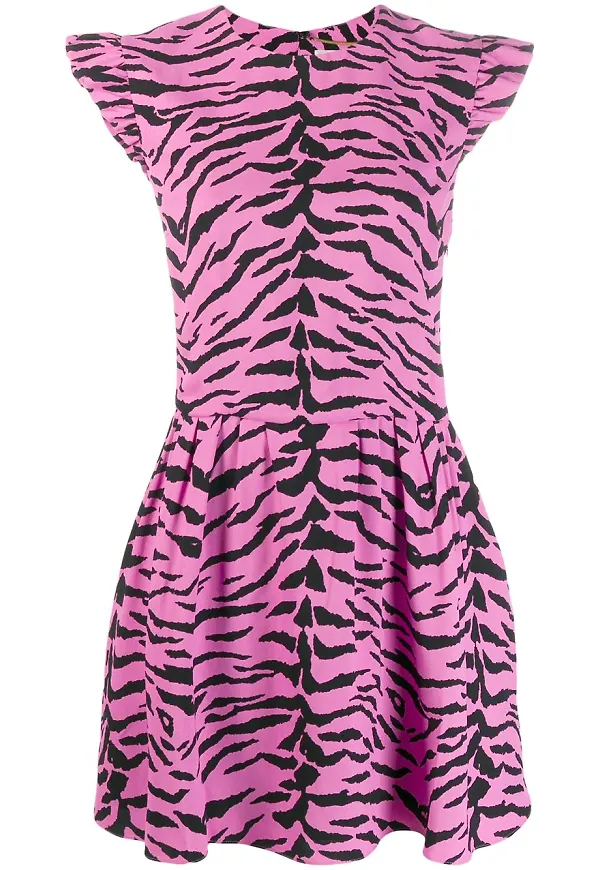 Saint Laurent zebramönstrad klänning - Rosa
