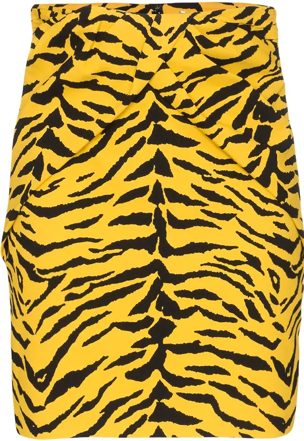 Saint Laurent zebramönstrad peplumkjol - Gul