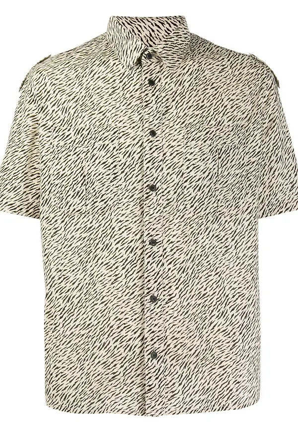 Saint Laurent zebramönstrad skjorta - Neutral