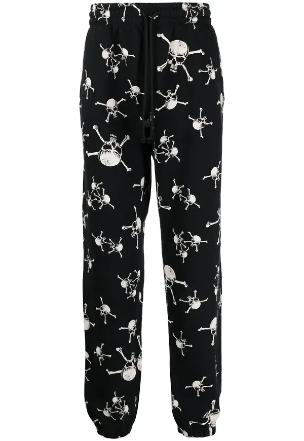 SAINT MXXXXXX sweatpants med dödskalletryck - Svart