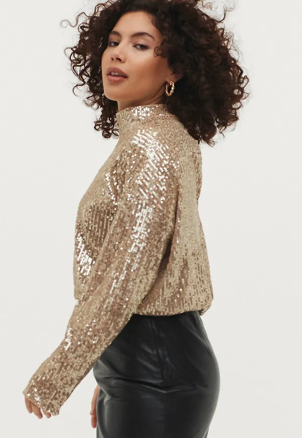 Saint Tropez - Paljettopp JanieSZ Blouse - Natur
