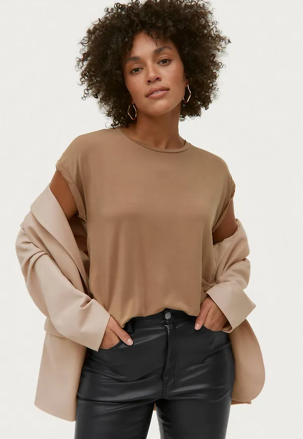 Saint Tropez - Topp Adelia SS T-shirt - Brun